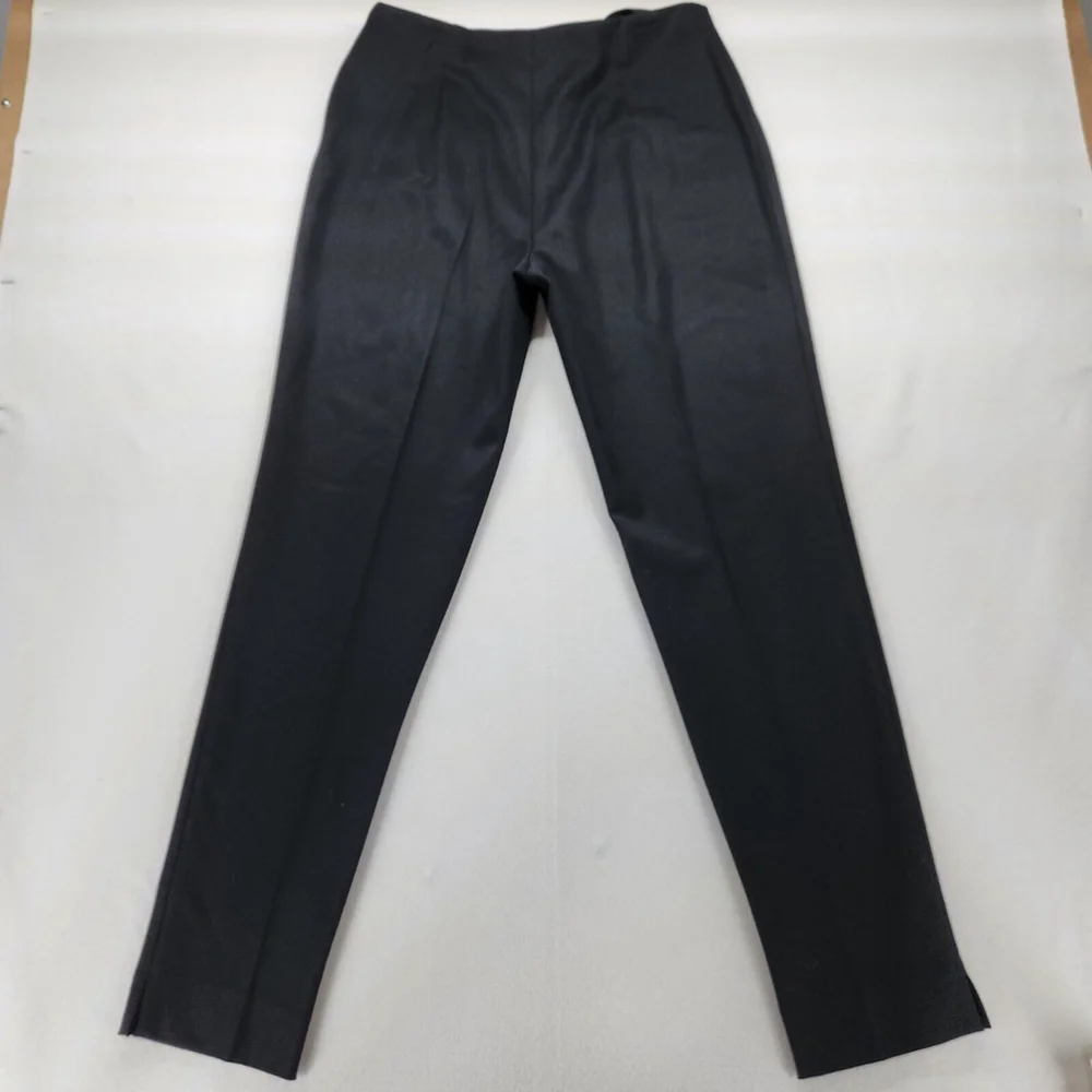 Maria Luisa Biella Collezioni Women Luxury Pants 46 Wool Black Italy US 10 - Picture 2 of 12